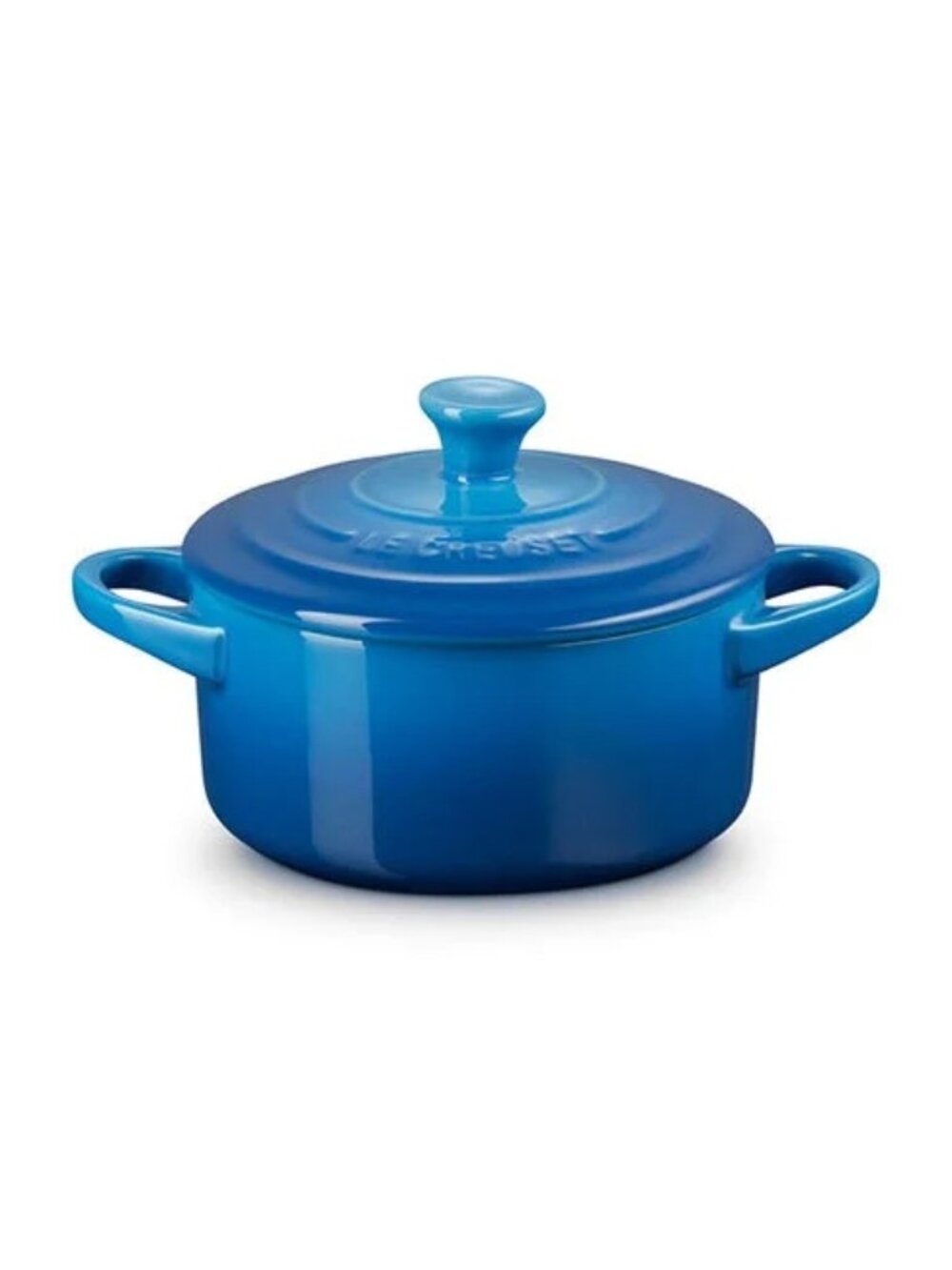 Le Creuset Mini Round Cocotte 14oz Color Marseille Blue 12cm/14in. NWT